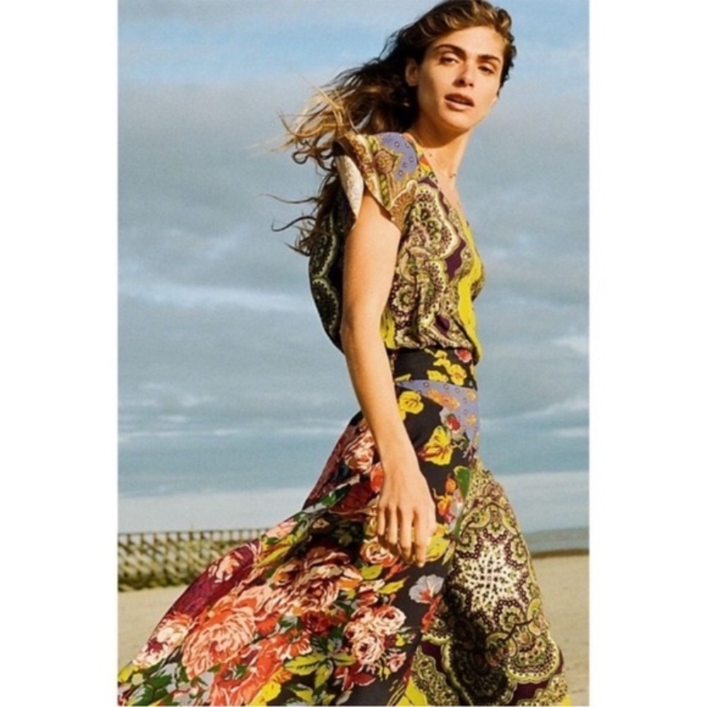 Anthropologie Moulinette Soeurs Teresita Floral Scarf Print Top 8 NWOT
